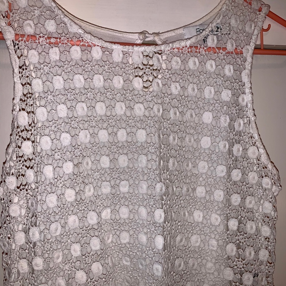 Crocheted/Lace White Top - Picture 2 of 5